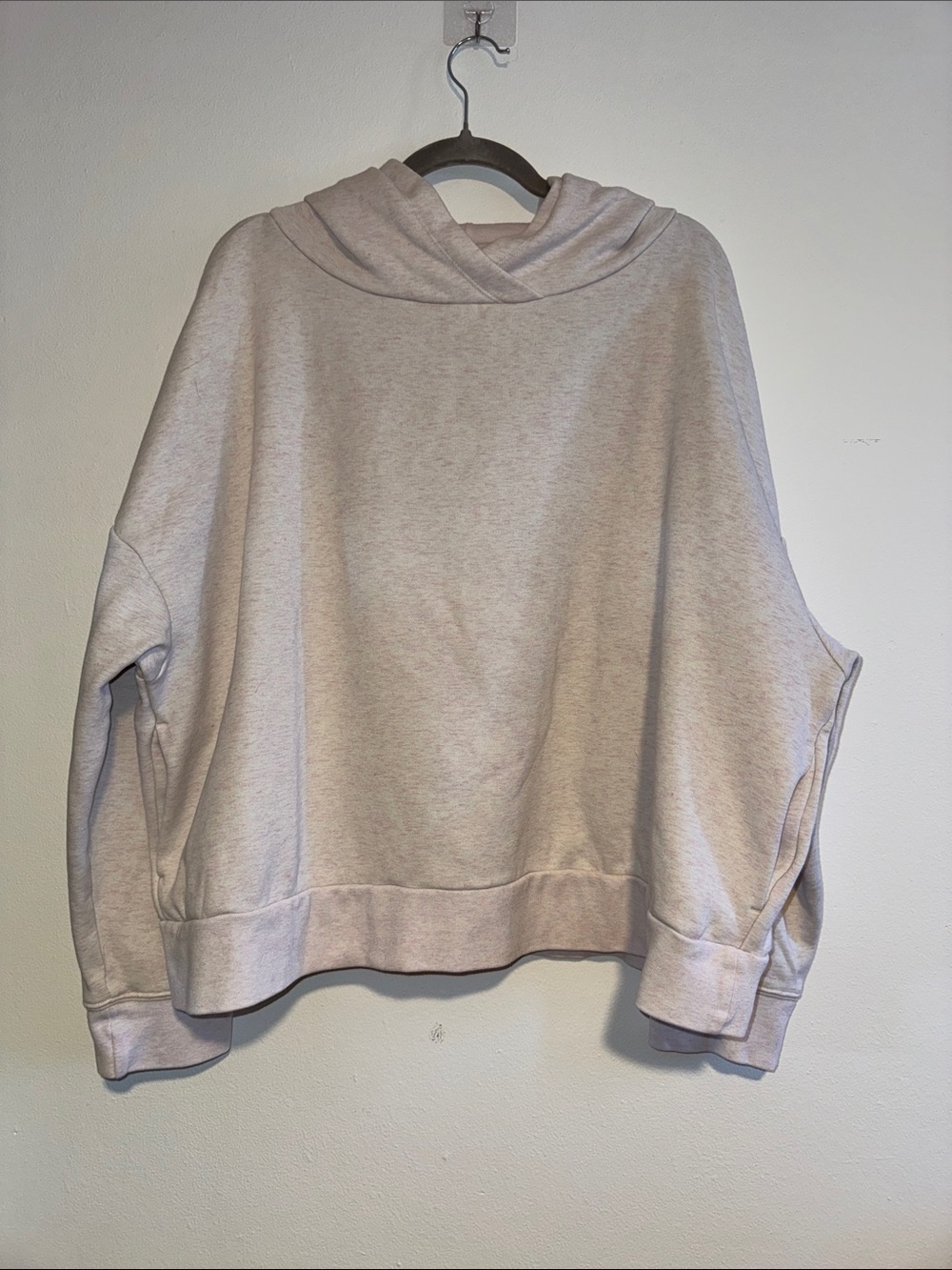 Fabletics Heathered Pink Hoodie Sweatshirt, Size 2X